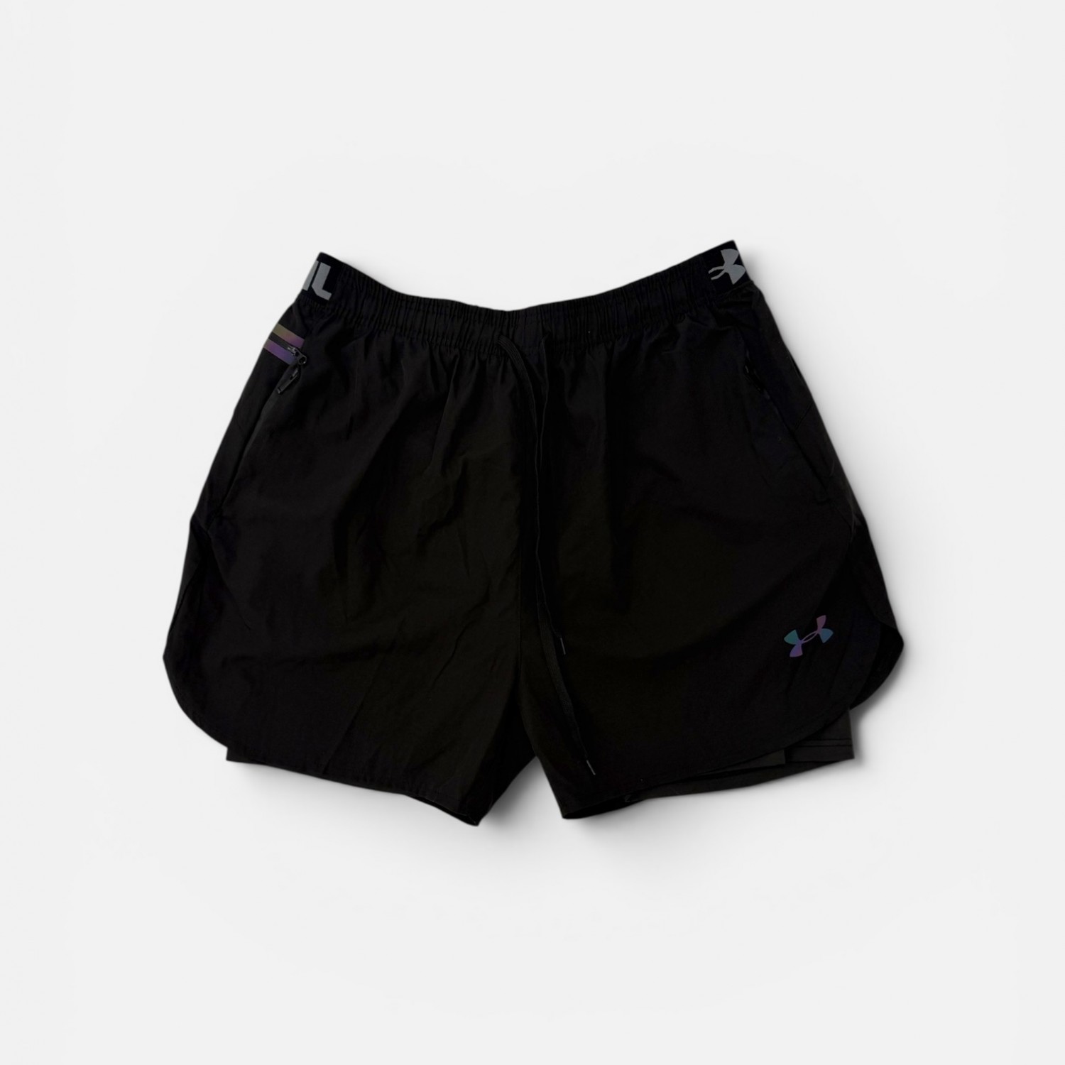 Under Armour Ανδρικό Running Shorts 2-in-1 Μαύρο